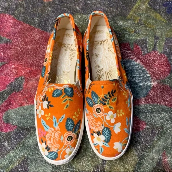 💛 Orange Floral Rifle Paper Co. Keds - Picture 10 of 11